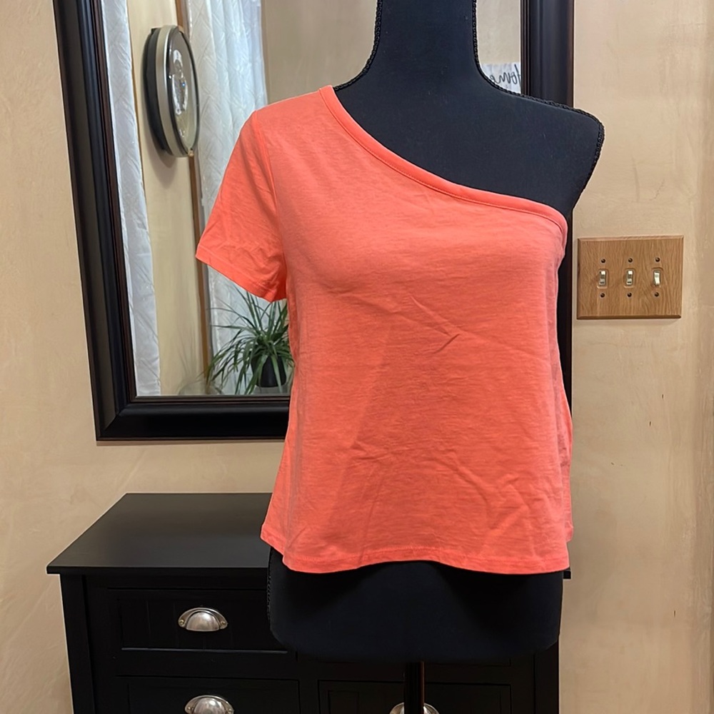 Bar III Asymmetrical Orange Top